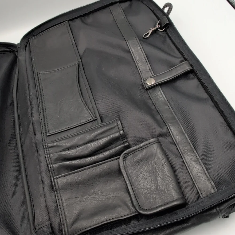 Converse Shoulder PC Bag Faux Soft‎ Leather Clutch Black - Rare Vintage